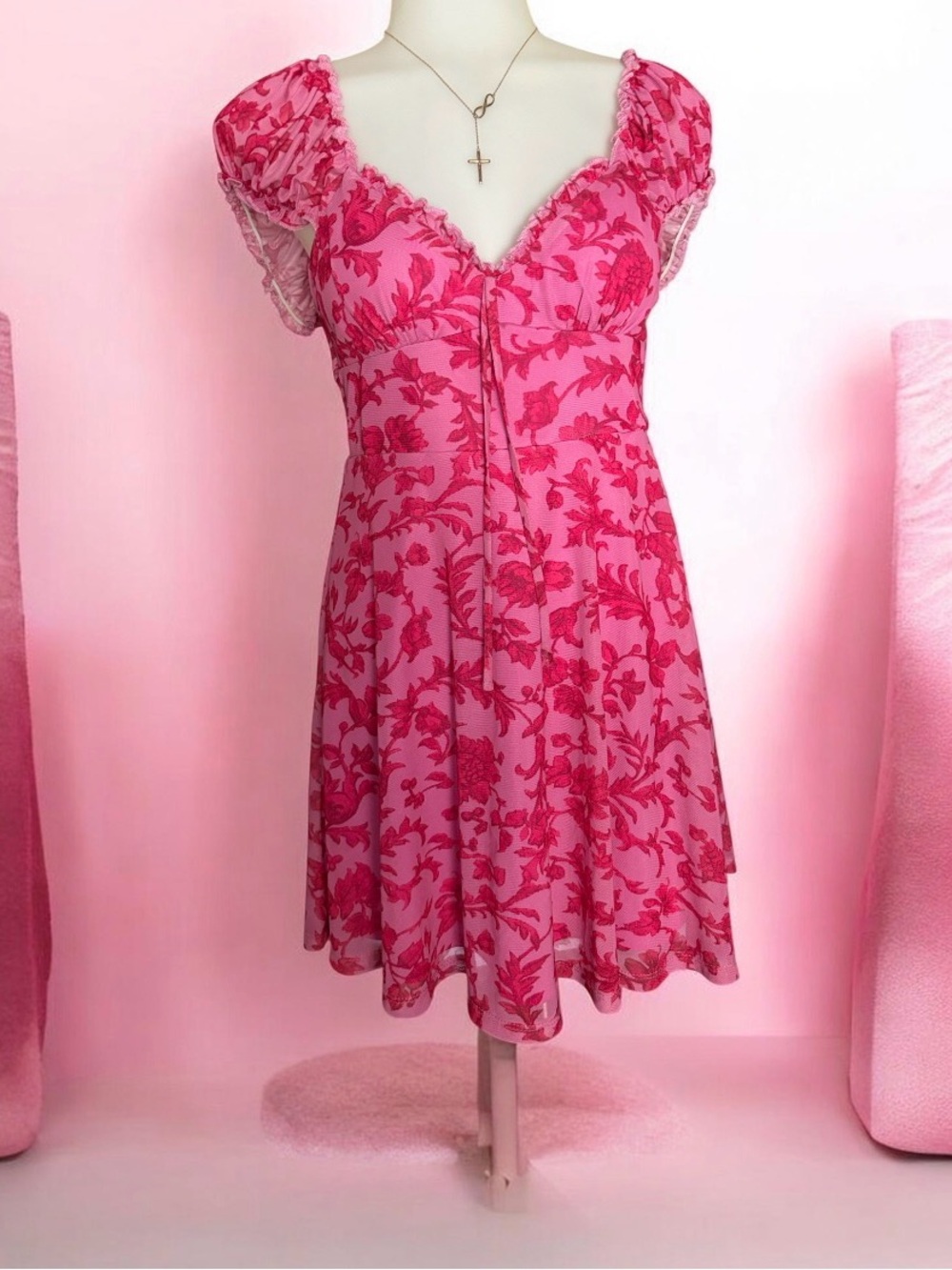 Urban Outfitters Pink Floral Mini Dress